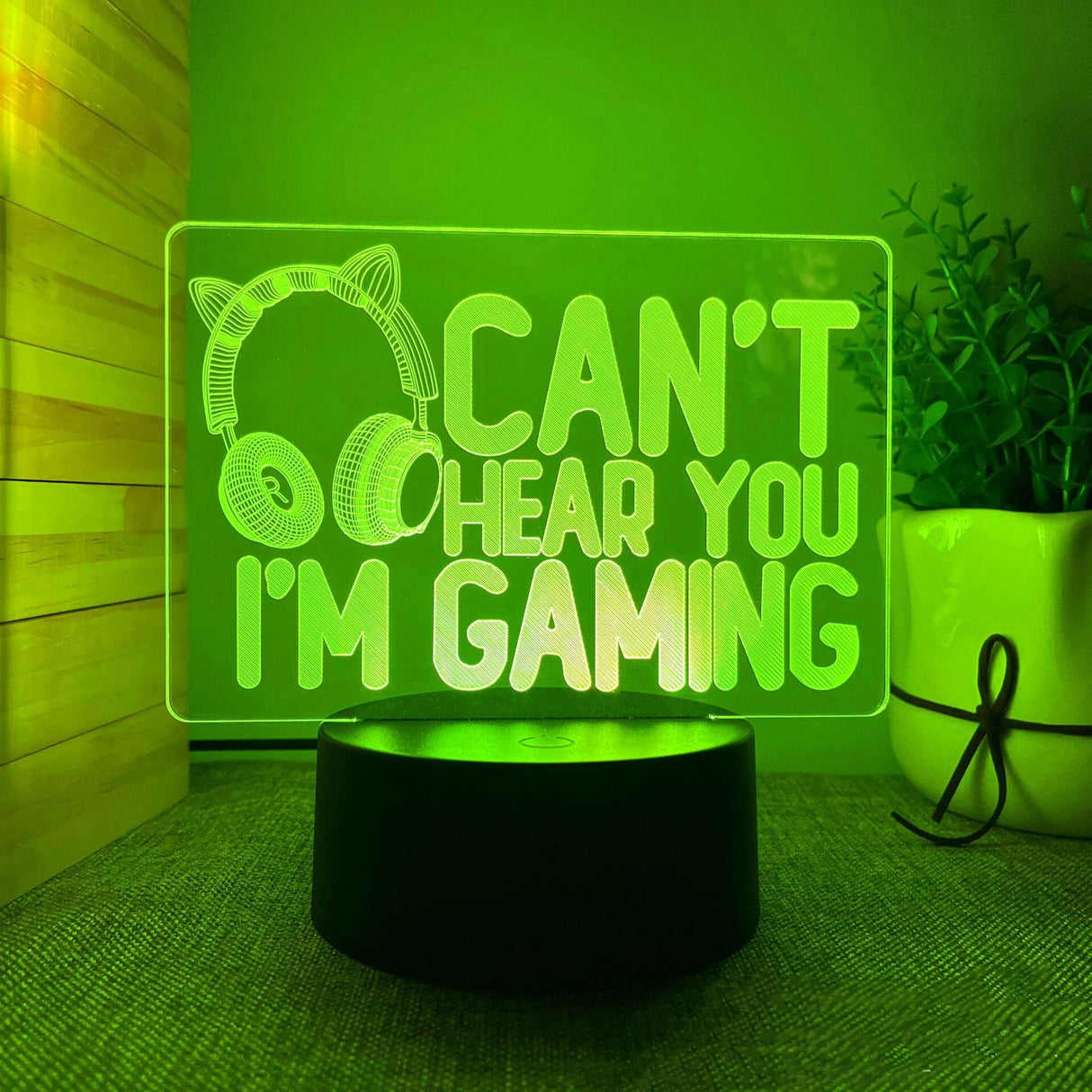 3D LED Lampe Gamer, Playstation, Xbox, Dæmpbar, PC